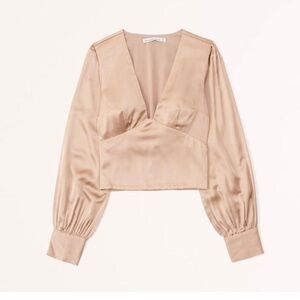 Satin puff sleeve top